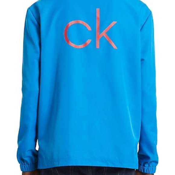 Calvin Klein Tape Stripe Coach’s Jacket, NWT, size M, colour: Cristal Sea. - Picture 3 of 6